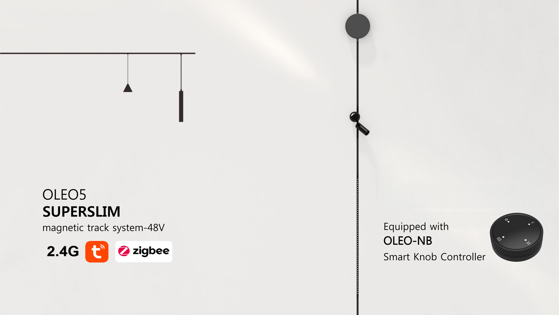 Super Slim Track light equipped with Smart Knob Controler 