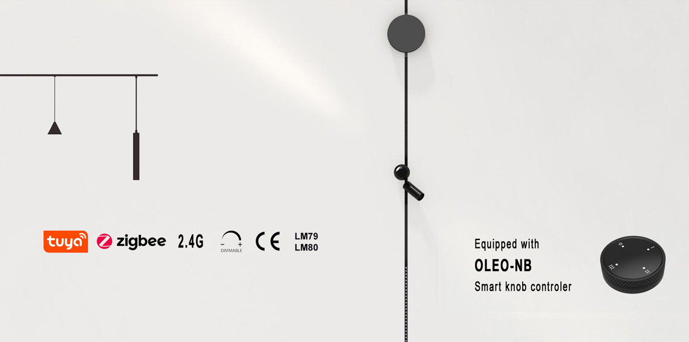 Super Slim Track light equipped with Smart Knob Controler 